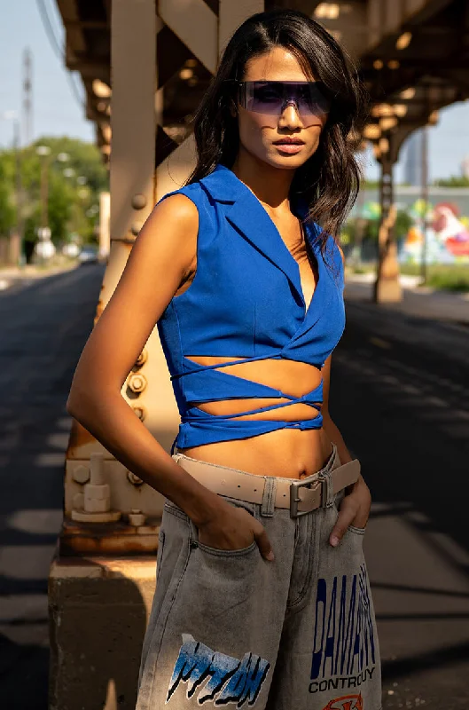 Easy Fashion OPEN CONCEPT TIE FRONT VEST