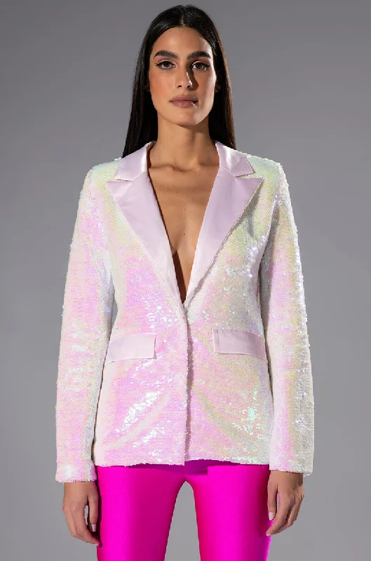Relaxed Wear THIS IS FOR THE BDAY GIRL SEQUIN BLAZER