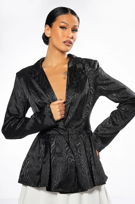Energy Plan QUEEN'S GAMBIT PEPLUM BLAZER
