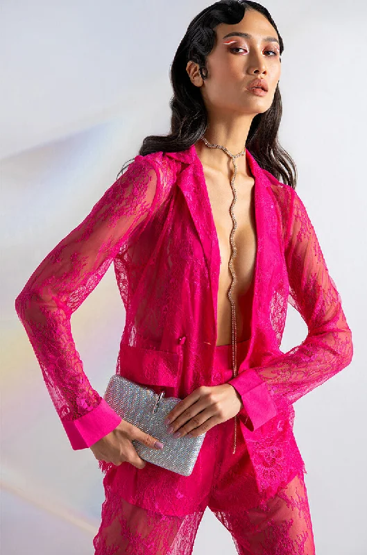 Fashionable Ease ALL OVER LACE BLAZER