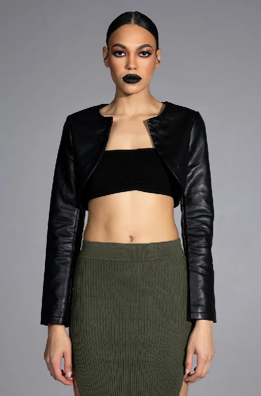 Sports Style AZALEA WANG MASTER CROP ANGLE BLAZER