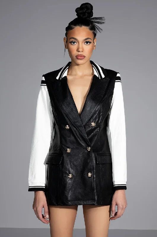 Soft Fashion VARSITY BLAZER IN PU