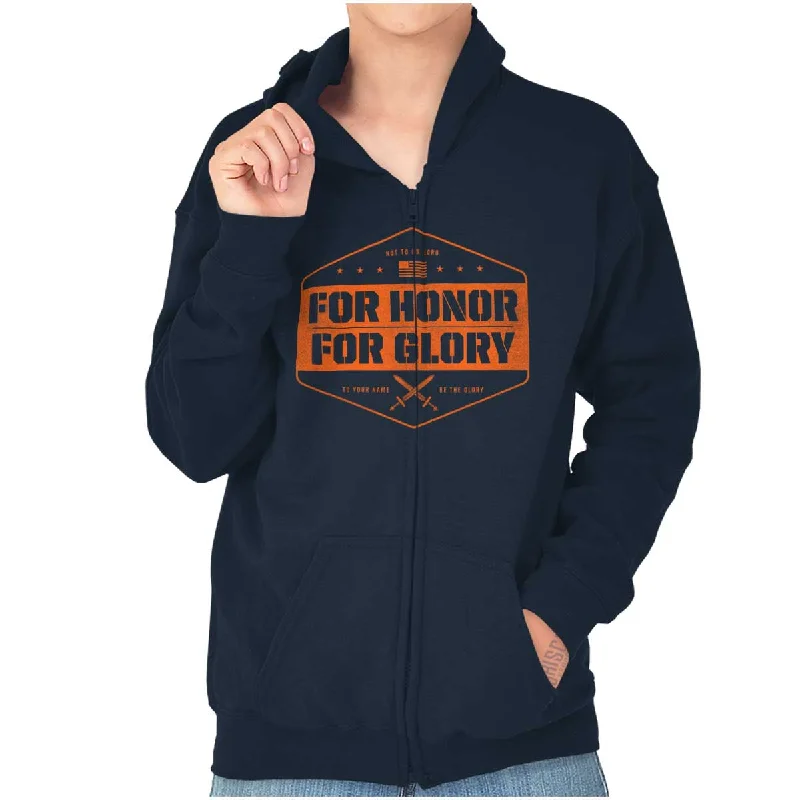 Stylish Comfort For Honor and Glory Youth Zip Hoodie