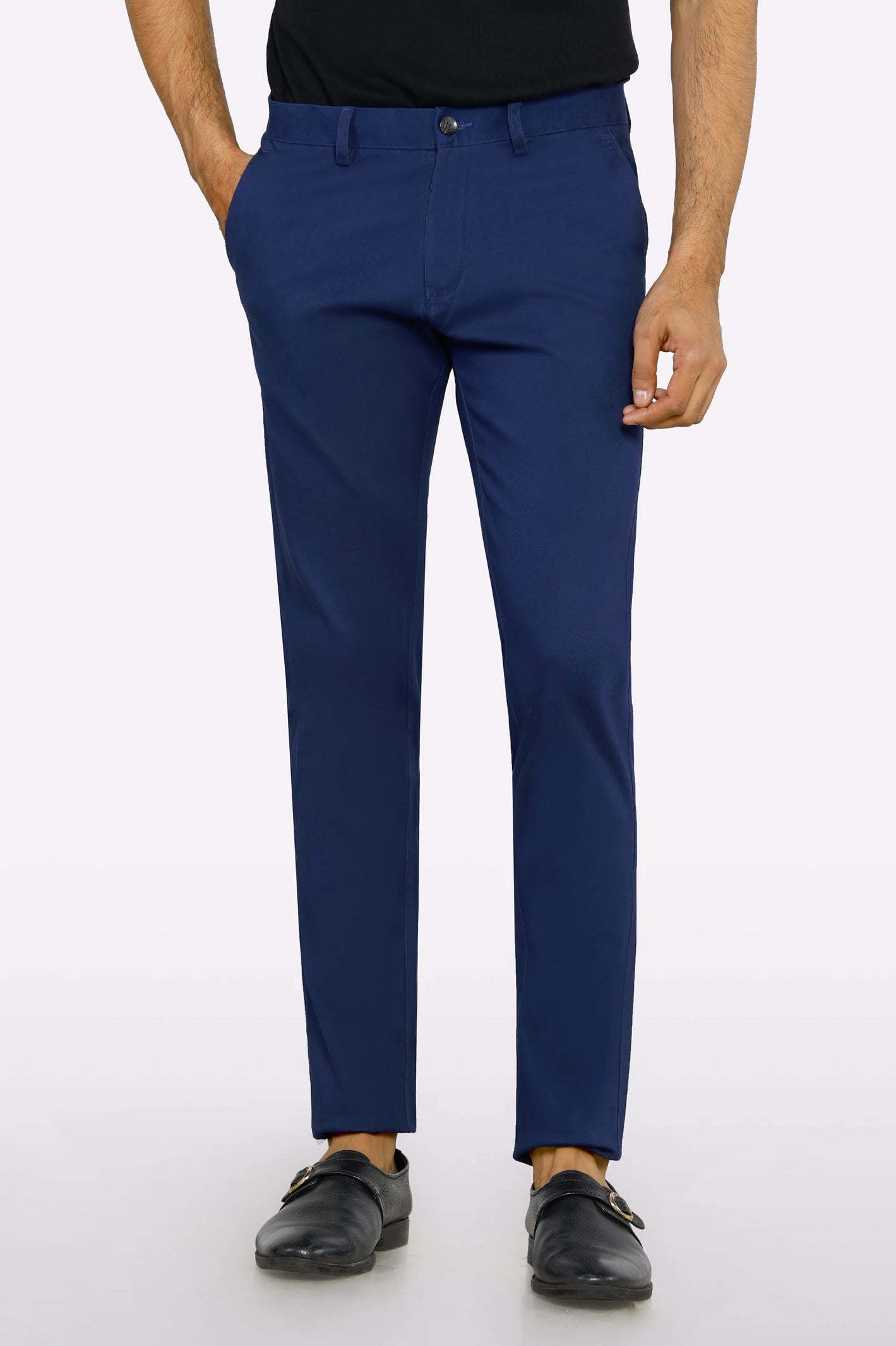 Stylish Casuals Navy Smart Fit Cotton Chino
