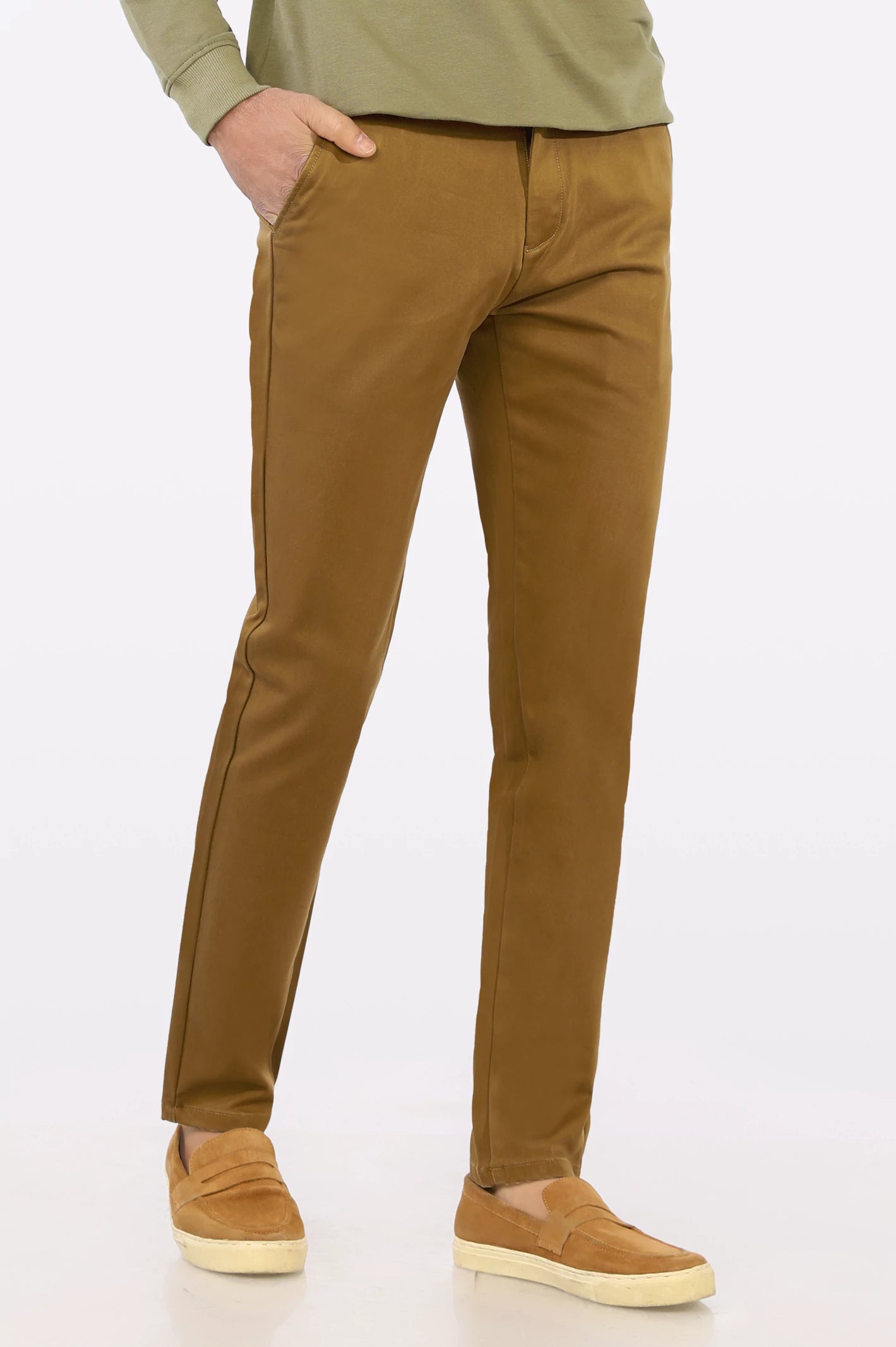 Relaxed Looks Brown Smart Fit Cotton Chino