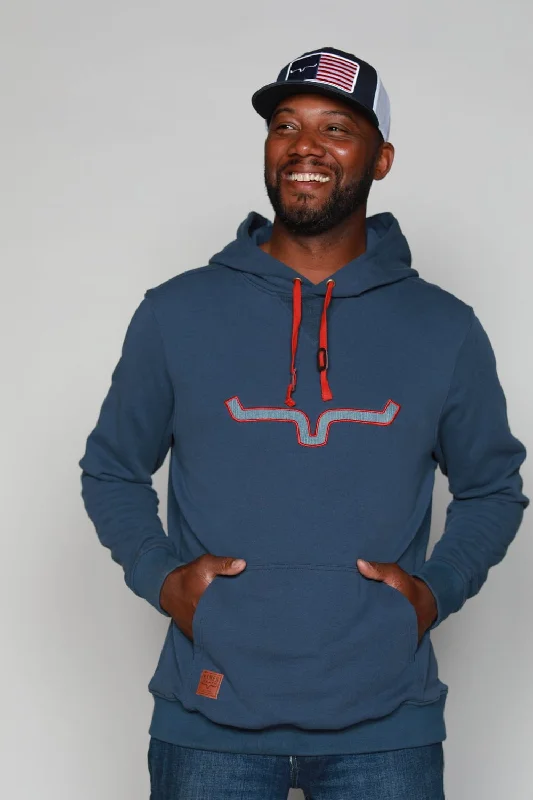 Urban Design Sense Kimes Ranch Mens TTL Hoodie Marine Blue 100% Cotton L/S
