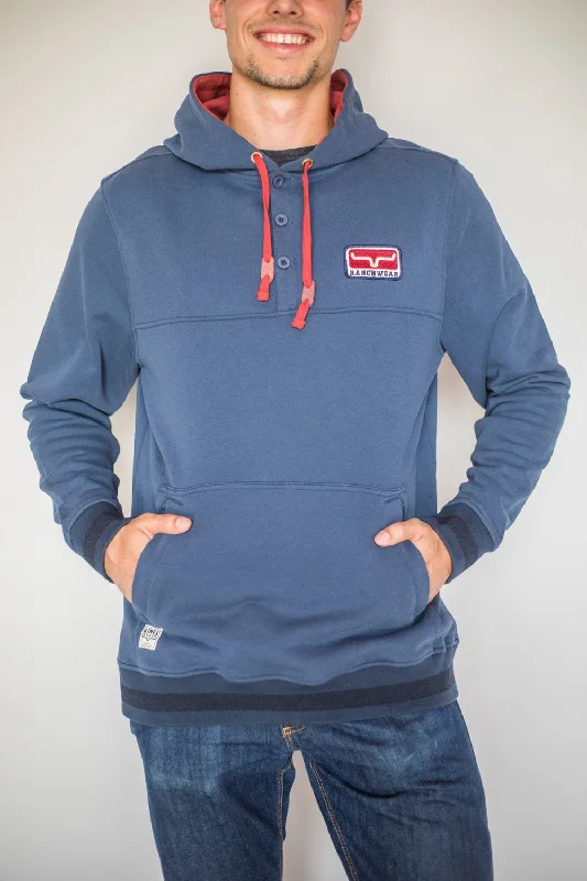 Casual Choice Kimes Ranch Mens Ranch Ready Navy 100% Cotton L/S Hoodie