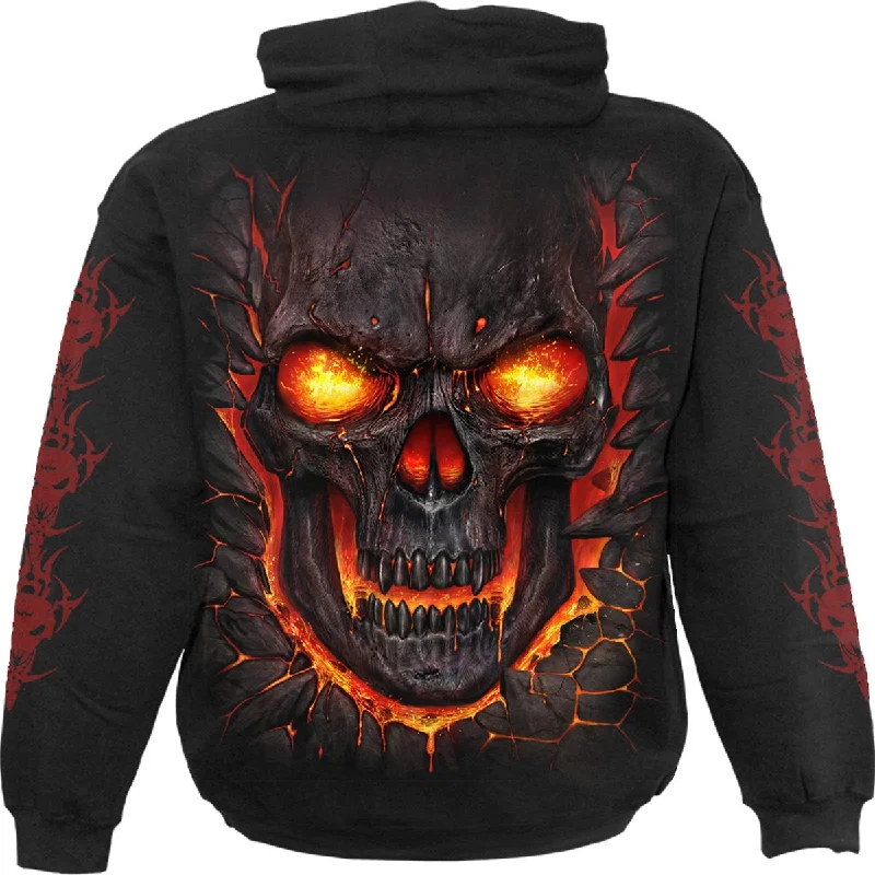 Easy Fashion SKULL LAVA - Hoody Black