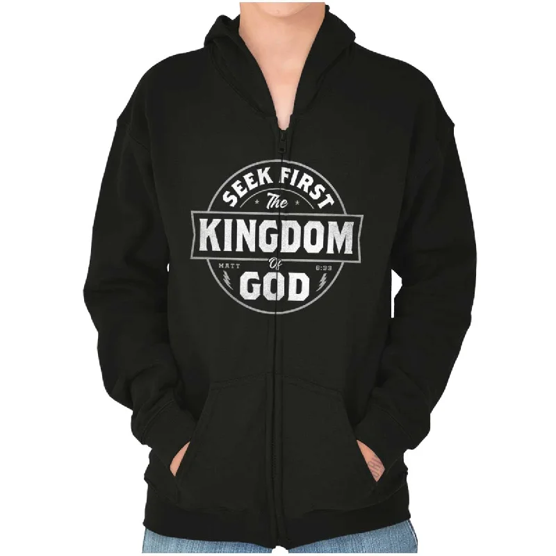 British Style Seek First the Kingdom Youth Zip Hoodie