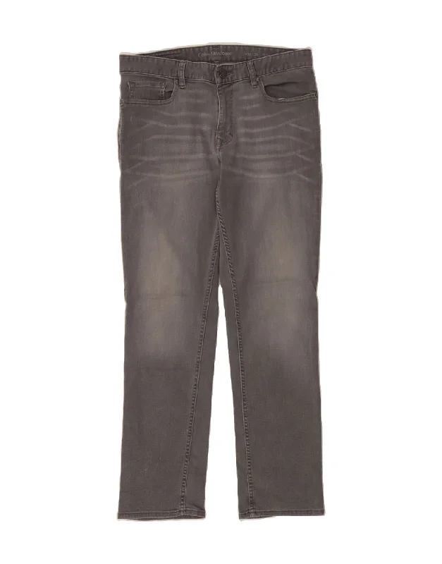 Fashion Elements CALVIN KLEIN Mens Slim Straight Jeans W32 L30 Grey Cotton