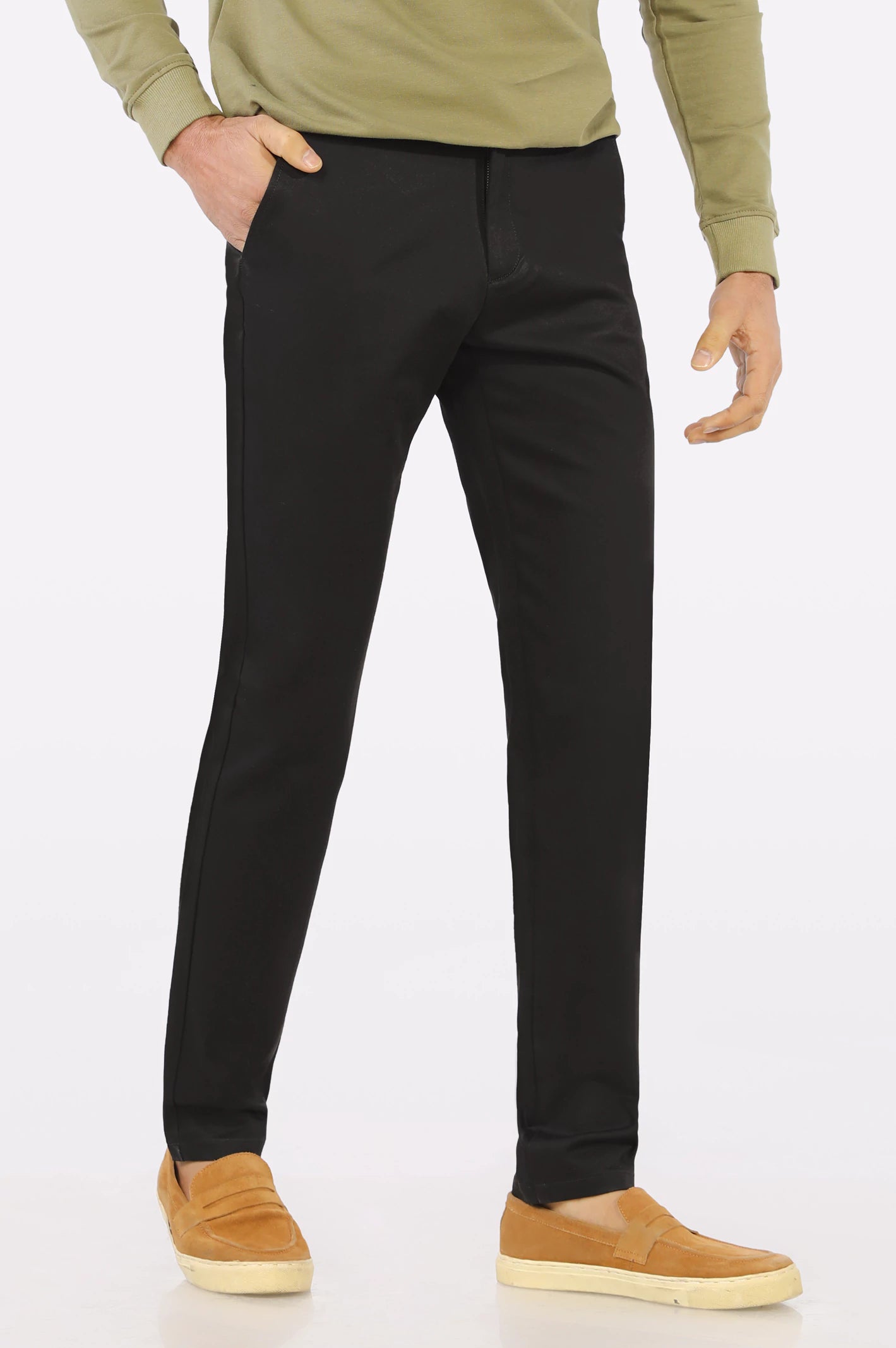 Bright Colors Black Smart Fit Cotton Chino