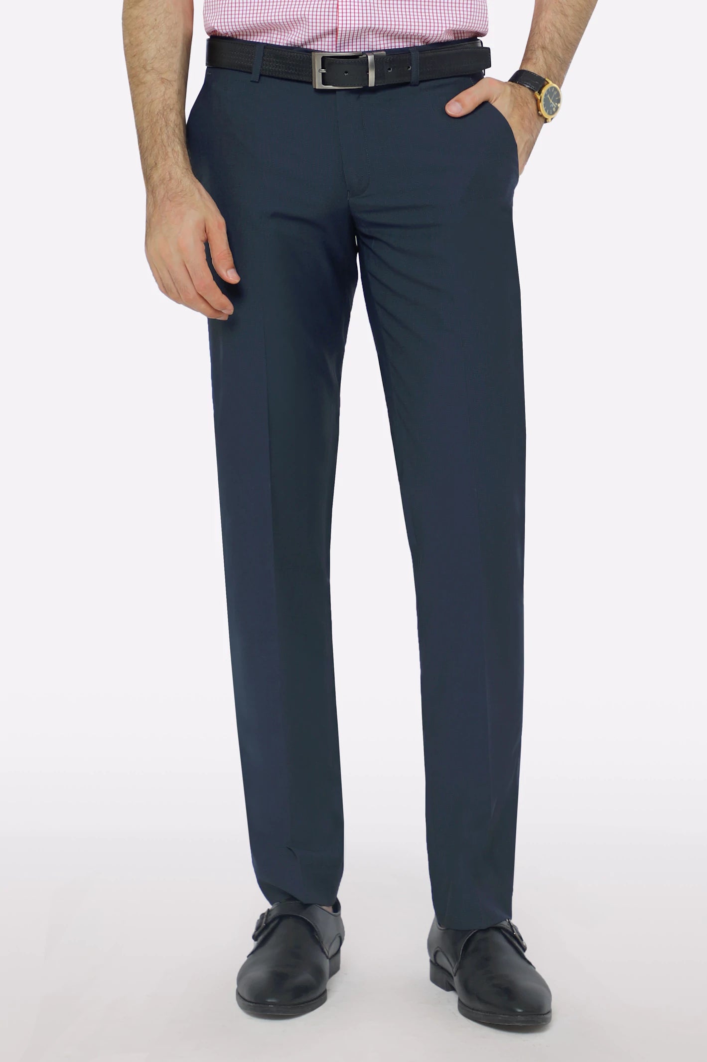 Embroidered Letters Dark Grey Smart Fit Formal Trouser