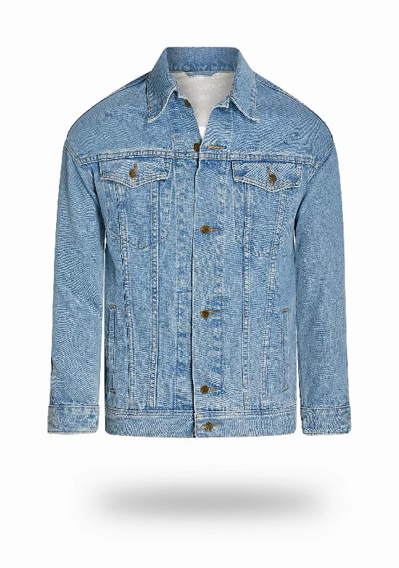 British Style Longer Light Wash Denim Jacket