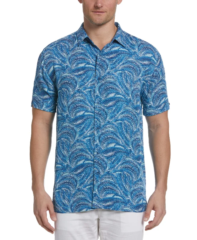 Big & Tall Textured Wave Print Shirt