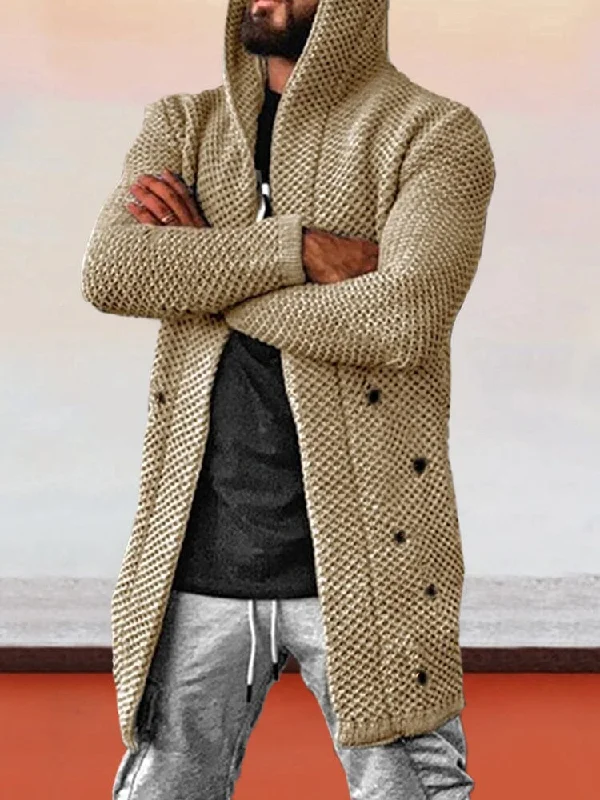 Solid Hooded Sweater Coat