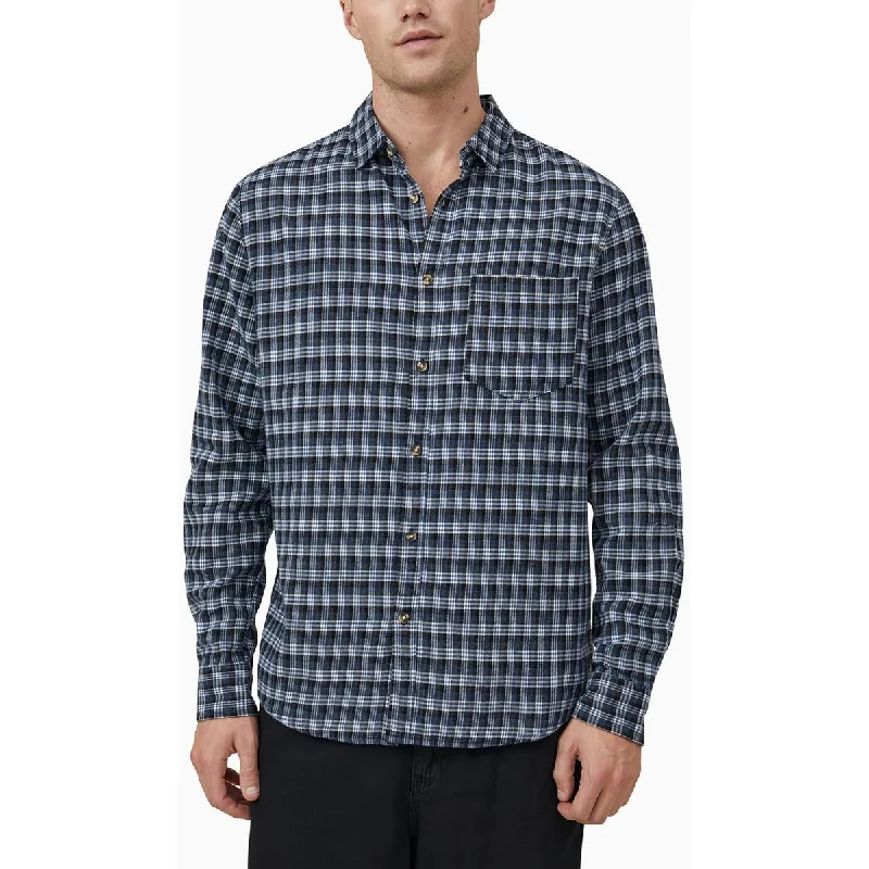 Cotton On Mens Cotton Checkered Button-Down Shirt