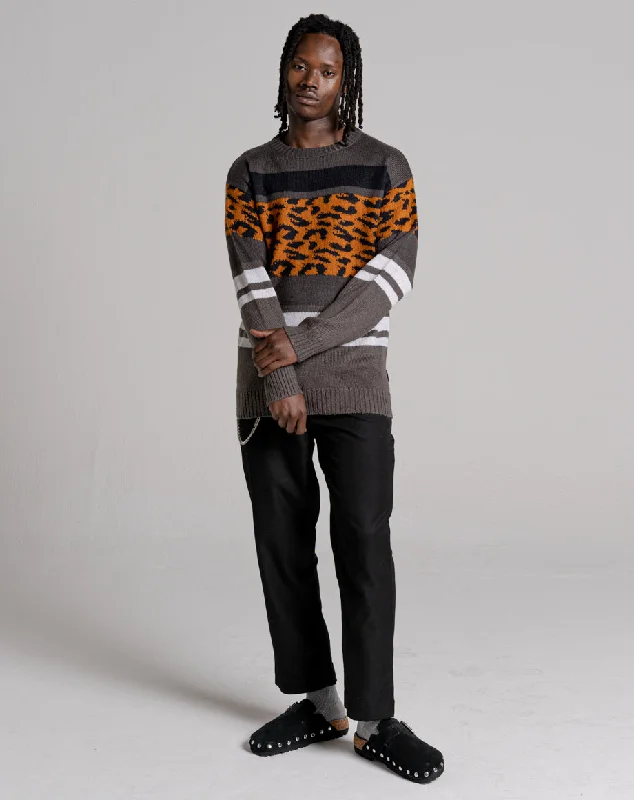 FALLCY MEN'S ANIMAL PRINT PATTERN JUMPER | BLACK