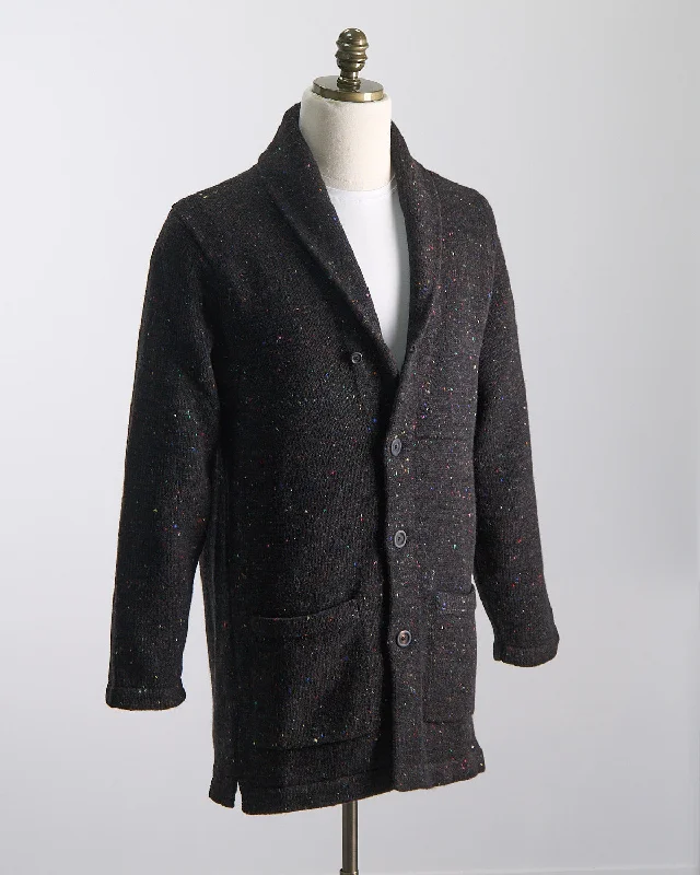 Donegal Wool Cashmere Shawl Long Sweater Jacket