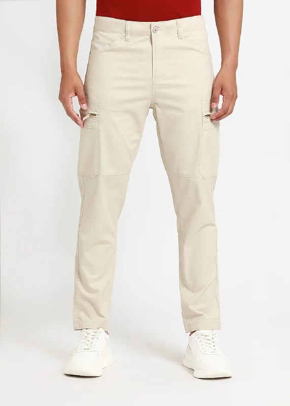 Irish Cream Zip Cargo Pants