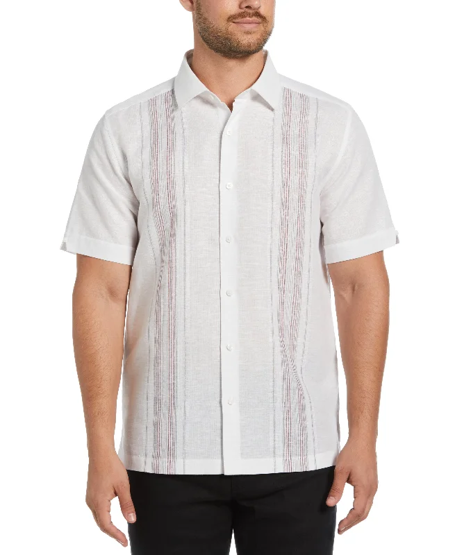 Linen Blend Yarn Dyed Panel Shirt