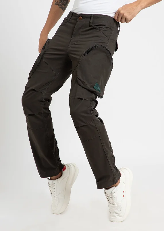 Pine Green Zipper Cargo Pant