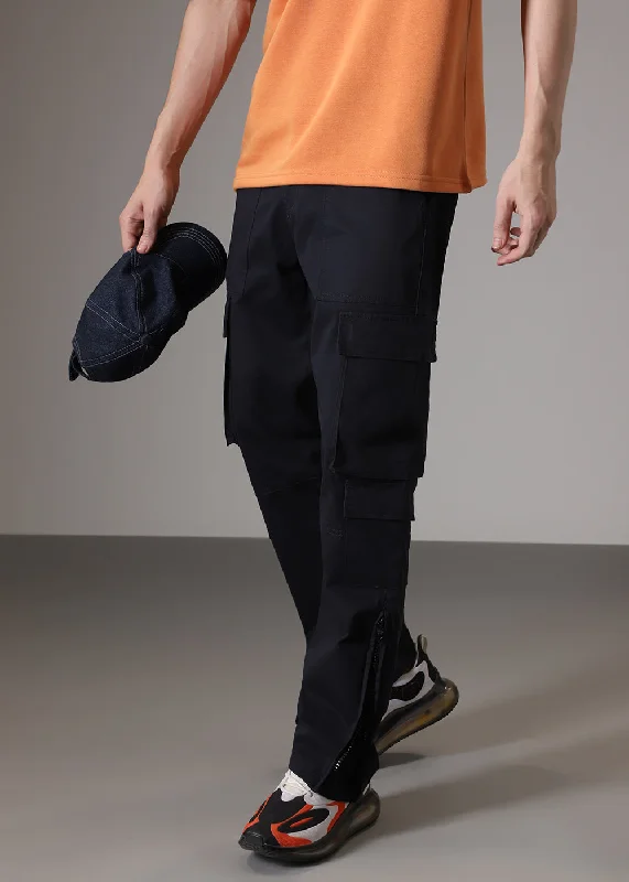 Sapphire Blue Zipper Cargo Pant