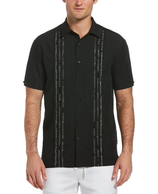 Geo Embroidered Panel Shirt