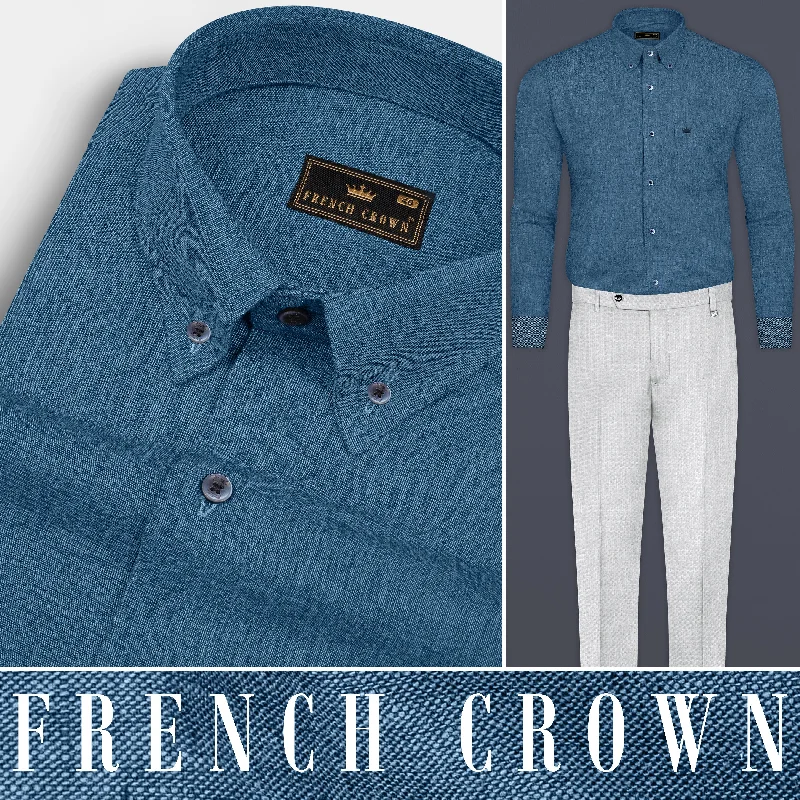 Cozy Fitting Chambray Blue Royal Oxford Shirt