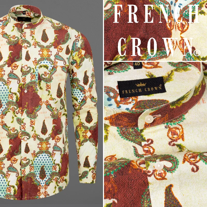 Classic Style Early Dawn Quirky Printed Premium Satin Shirt