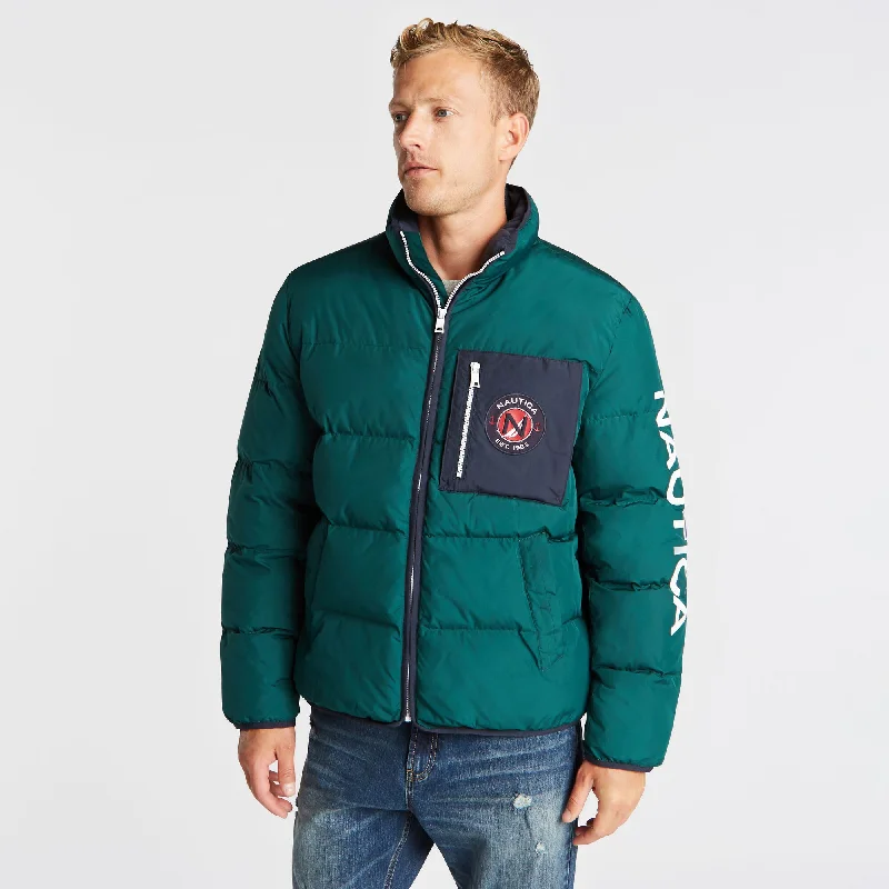 Nautica Mens Big & Tall Puffer Jacket With Tempasphere