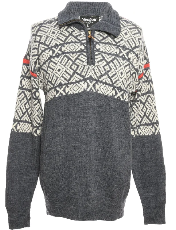 Versatile Items Quarter Zip Jumper - L
