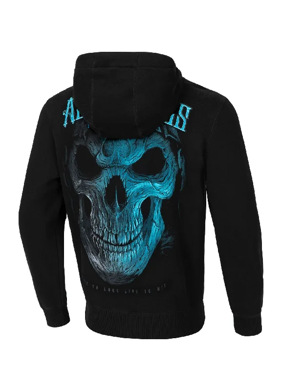 Comfort Fit Men's Hoodie Blue Skull