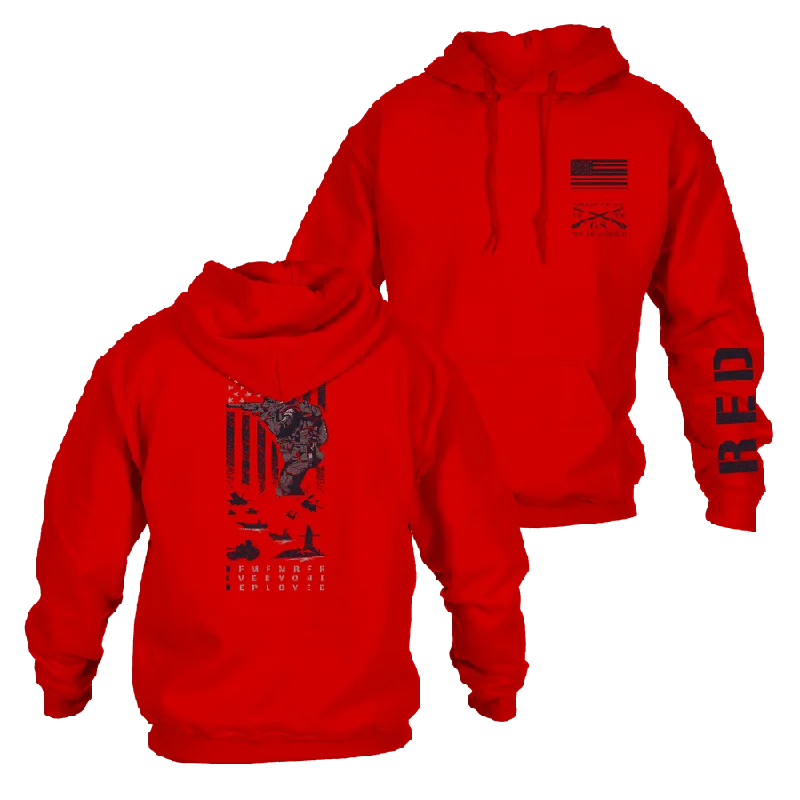 Layered Comfort RED Friday Hoodie - Red