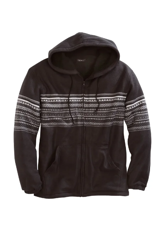 Light Dressing Tin Haul Mens Black Polyester Aztec Polar Fleece Hoodie