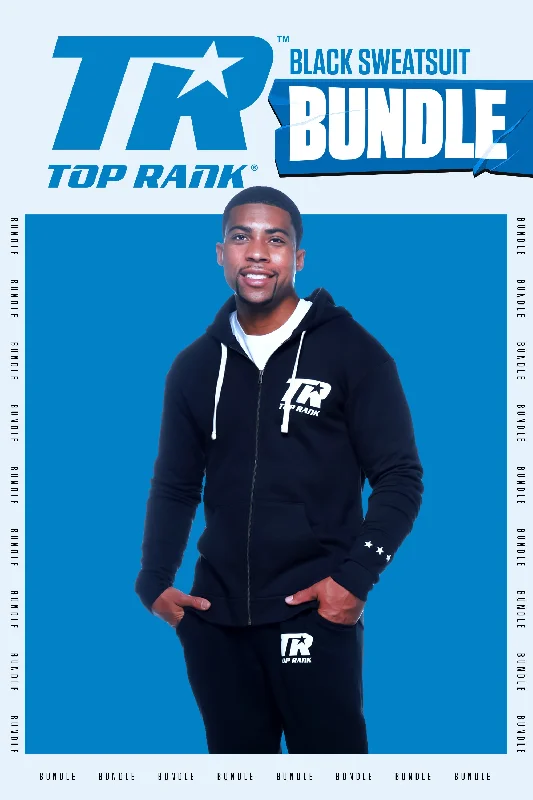 Personalized Wear Top Rank Black Sweatsuit Bundle