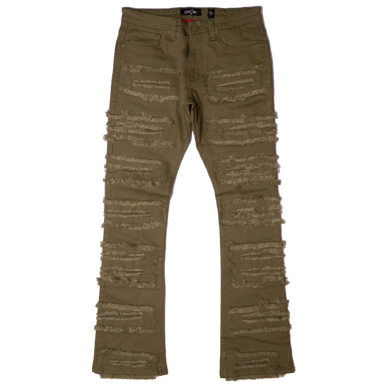 Trendy Traveler F1732 Cashay Stacked Jeans - Olive