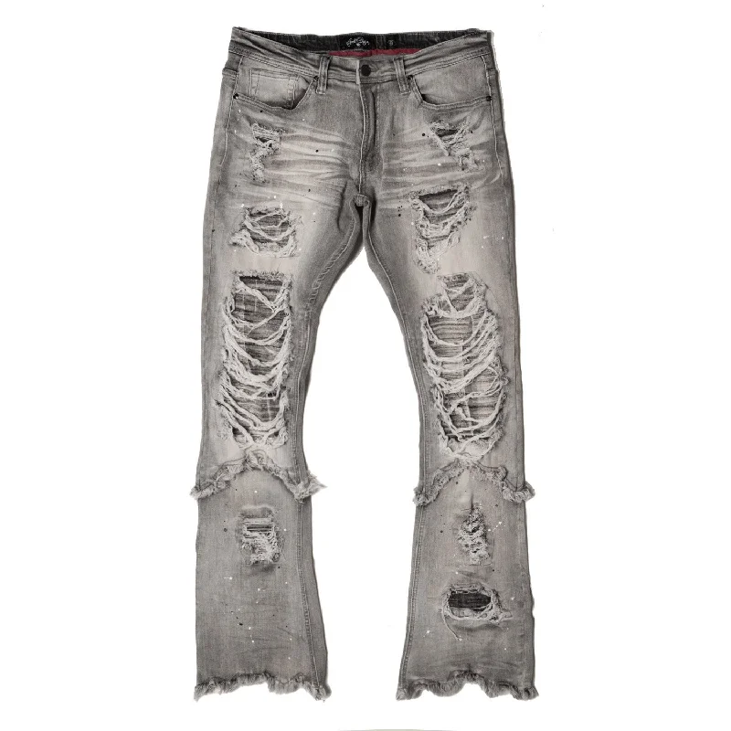 Luxury And Elegant F1788 Rogue 36" Stack Jeans - Gray