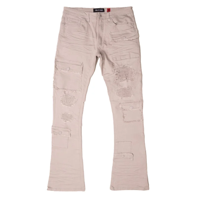 Minimal Style M1968 Cesare Stacked Jeans - Gray