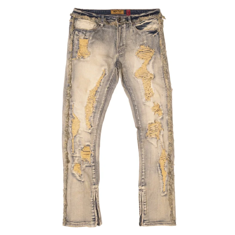 Street Fashion M1973 Danielli 34" Semi Stacked Jeans- Dirt