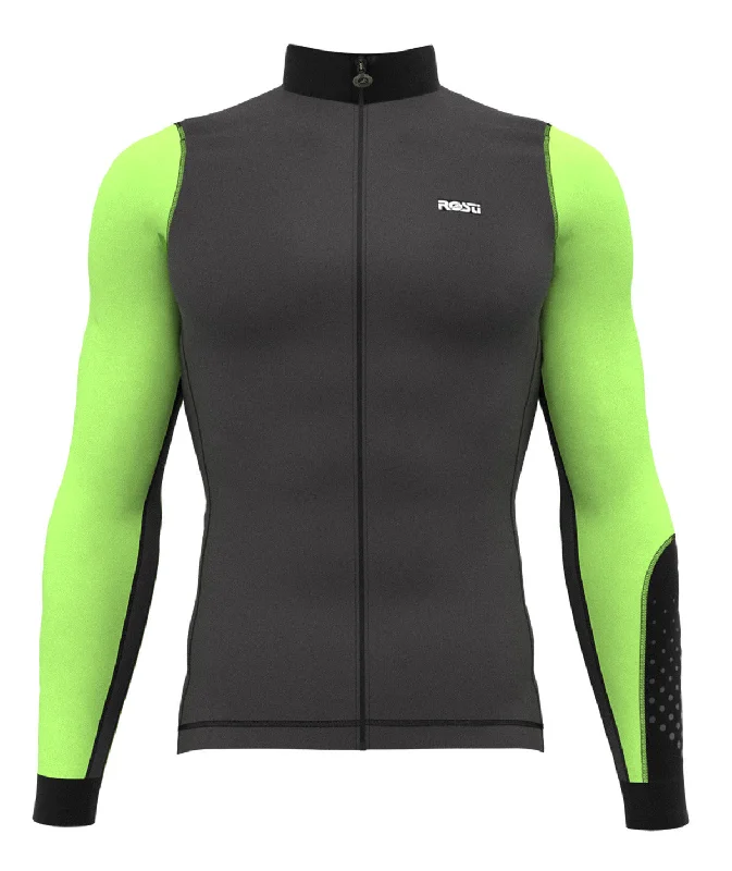 ROSTI MENS SPRING JERSEY LONG SLEEVE BLACK-LIME GREEN (MINERAL-GOMBO)