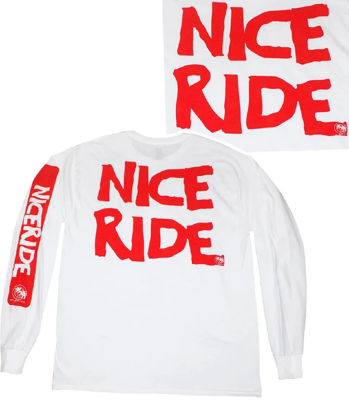 CR RIDE - White Hanes Cotton Long Sleeve Men's T-Shirt In Black Or White