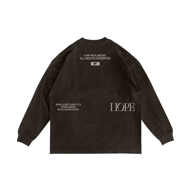 PRE-ORDER - Brown REAL MUSIC Long Sleeve T-Shirt