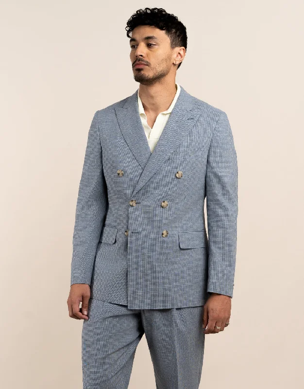 Whetu Light Blue Houndstooth Blazer