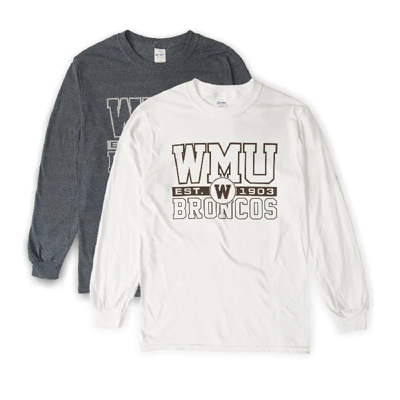 WMU Block and Circle Long Sleeve Tee